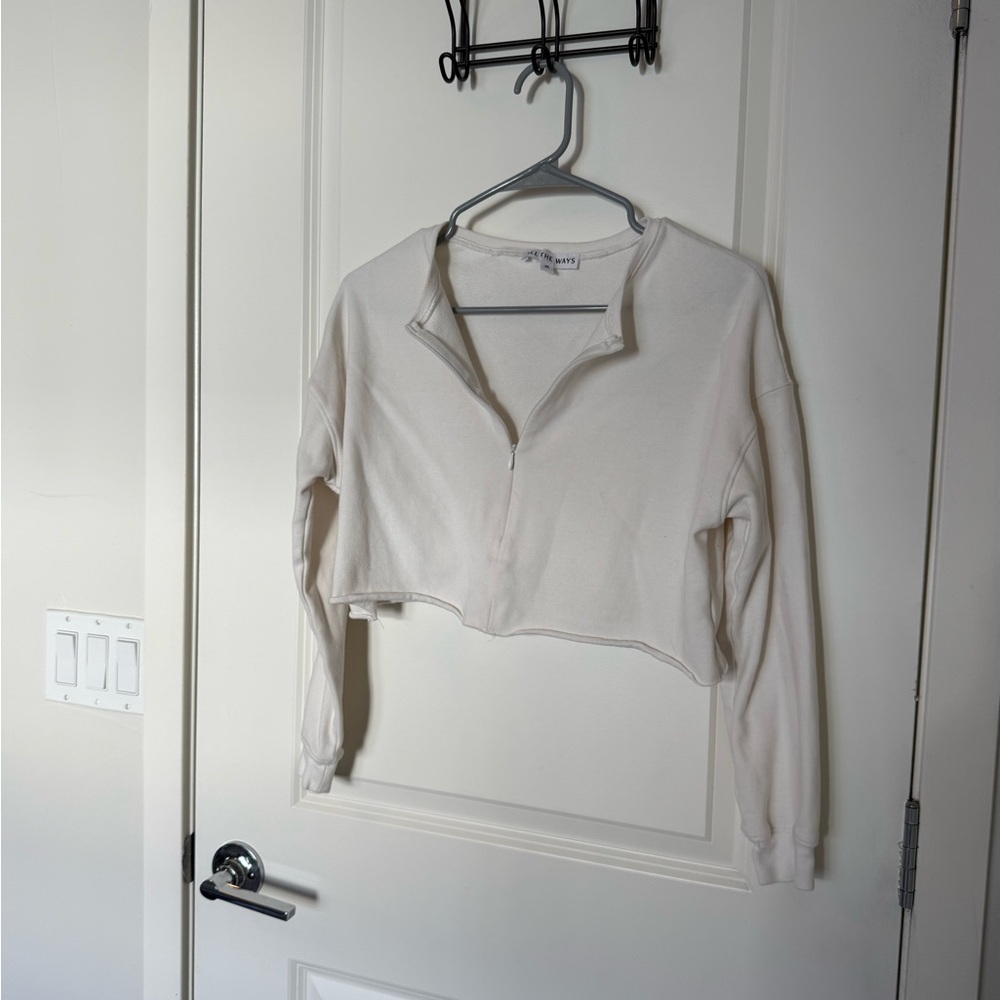 Revolve Crop Quarter Zip Sweatshirt